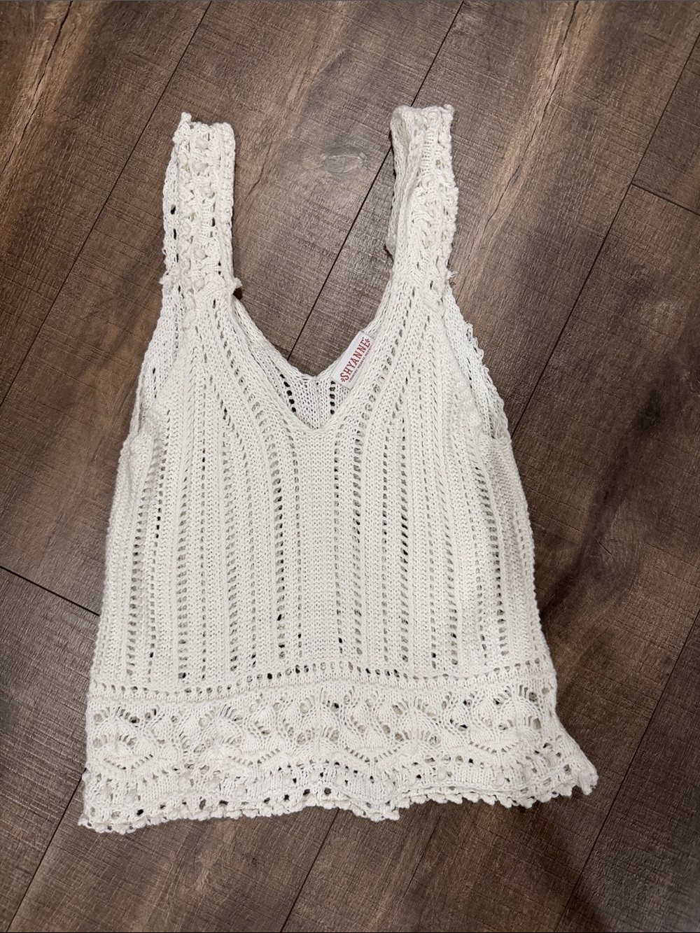 Shyanne Cream Crochet V-Neck Tank Top
